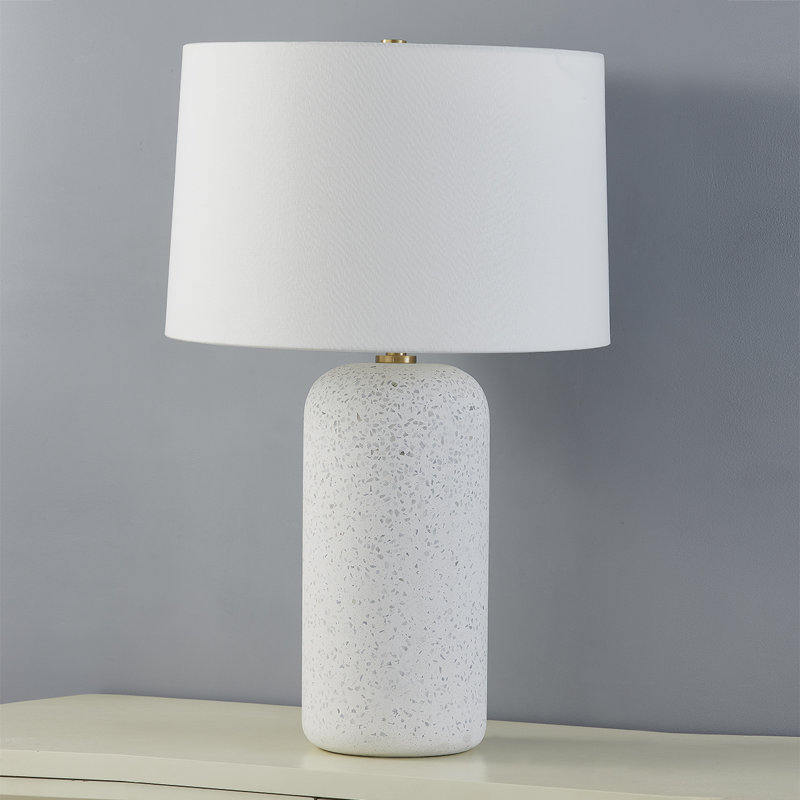 Margaret Blue-Grey Ceramic Table Lamp with Belgian Linen Shade