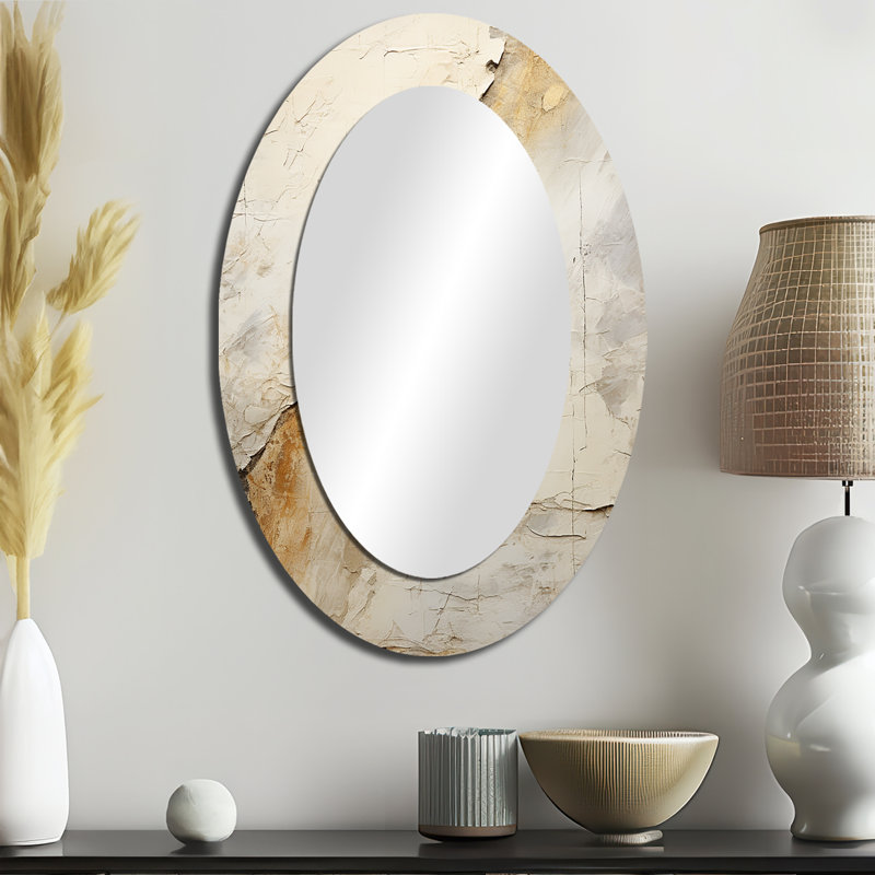 Miroir mural Earth Minimalist Fossils II - Blanc, H 36 po x l 24 po