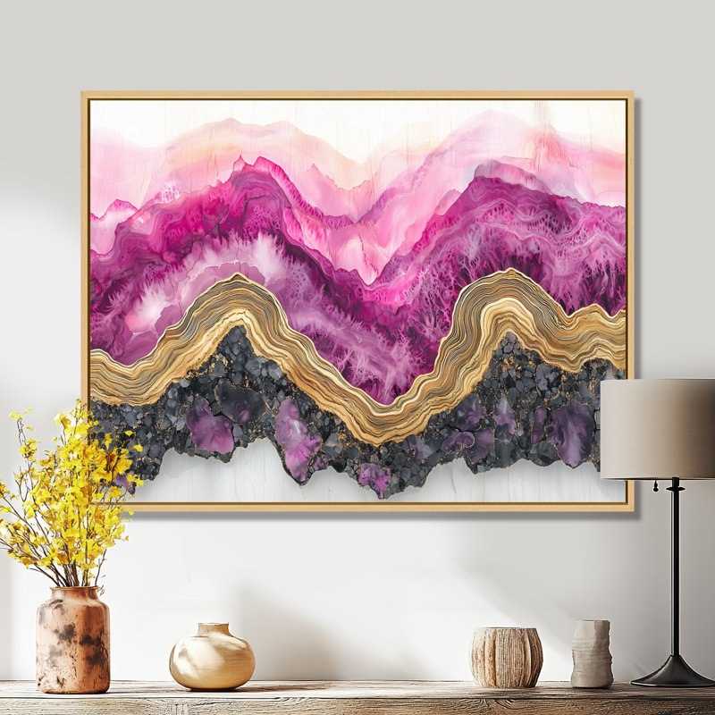 Forêt forêt de cristal améthyste II - forêt, art mural, H 12 po x l 20 po, Cadre flottant, Naturel