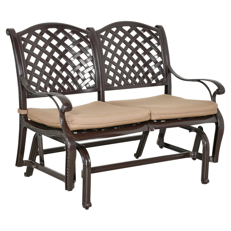 Banc de parc extérieur en aluminium Gerran Savannah