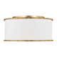 Dartmore 2 Light Silk Screen White Inside Clear Outside Glass Diffuser And White Linen Fabric Shade Flush Mount