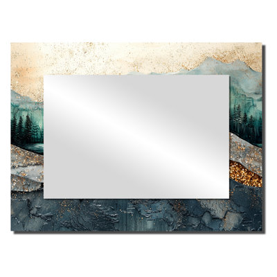 Emerald And Crystal River Into The Forest I - Landscapes Mirror Wall Decor - Printed On Metal