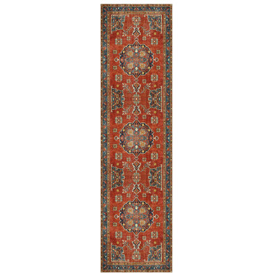 Red Oriental Polyester Soft Touch Machine Woven Decorative Area Rug