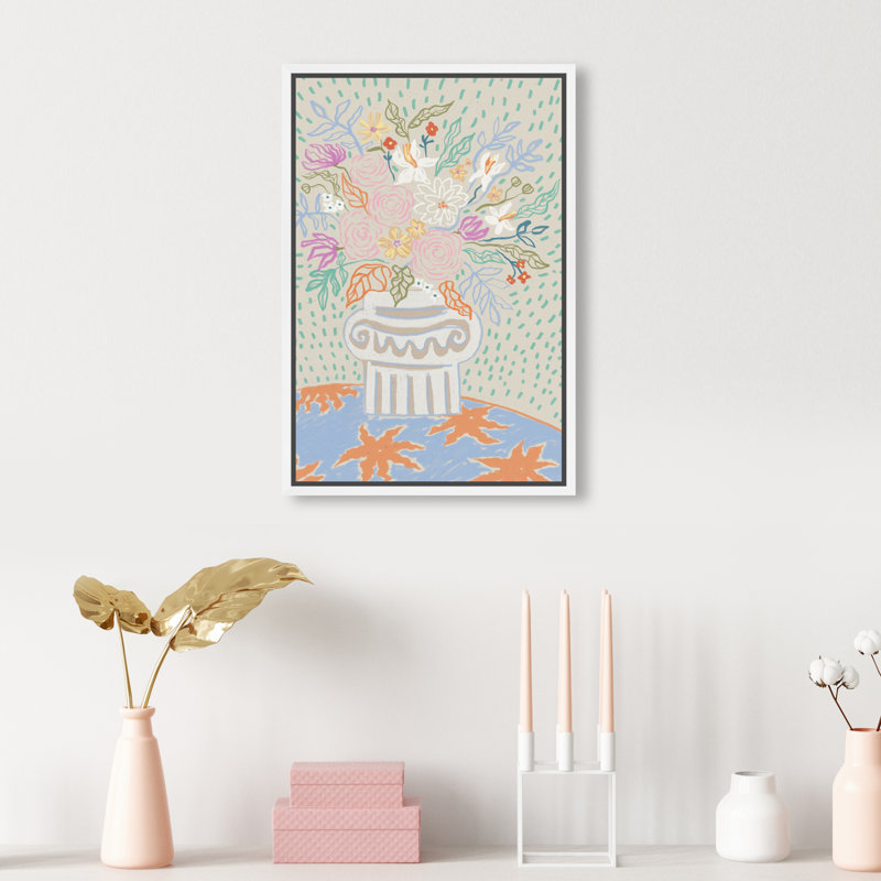 Summer Arrangement Print by Oliver Gal, 16"H x 11"W, White Floater Frame