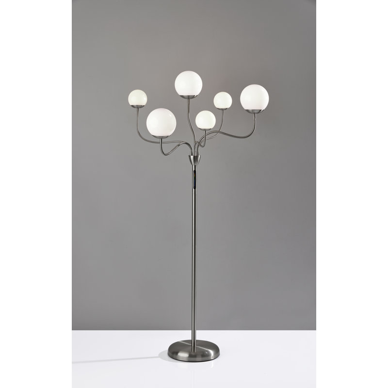 64" Adjustable White LED Floor Lamp with Touch Control