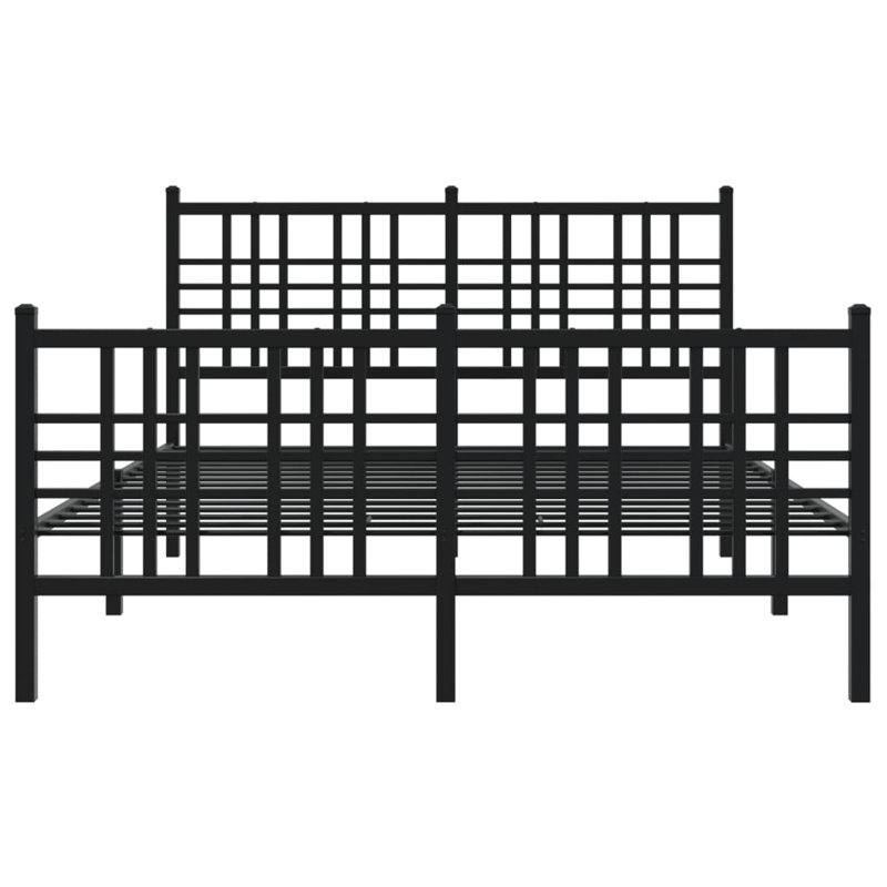 Novarayne Metal Bed, Black, 137 x 190 cm