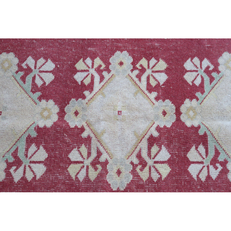Tapis turc rétro tissé à la main dans un motif exquis pour le salon ou la chambre à coucher