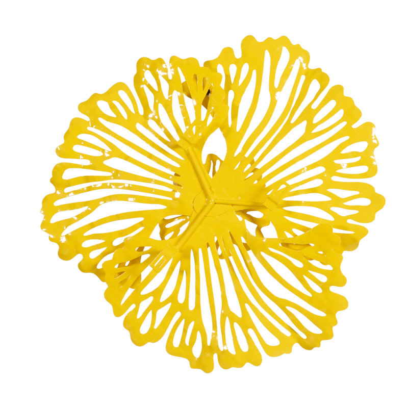 Flower Wall Art Extra Small Metal, Yellow
