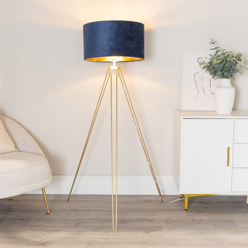 Agustiniano 141cm Polished Traditional Floor Lamp, Blue, No