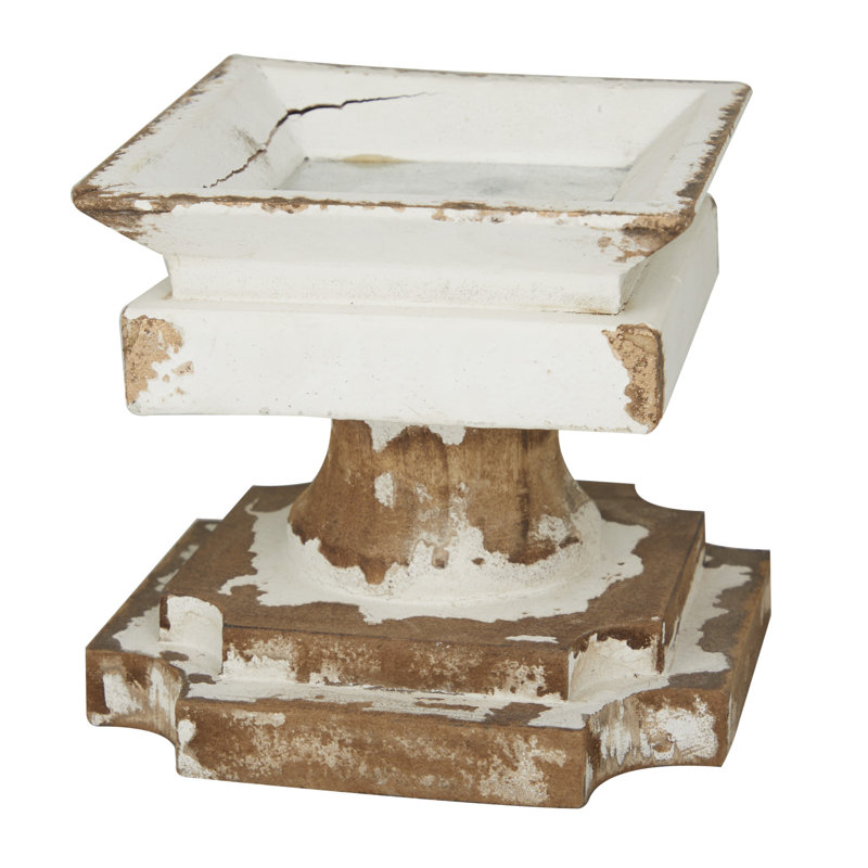 7.15'' H Wood Tabletop Candlestick