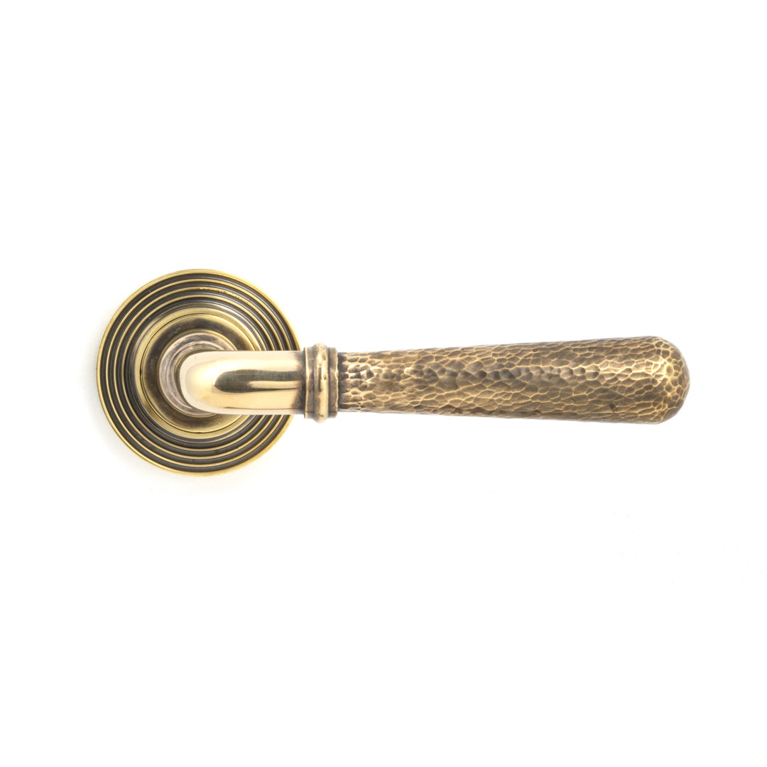 Hammered Newbury Lever on Rose Set (Beehive) - Unsprung