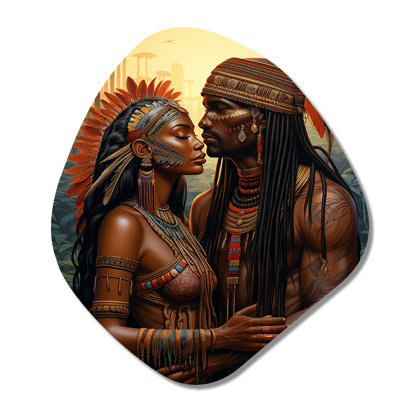 Art mural en métal asymétrique ëNative Coupleë
