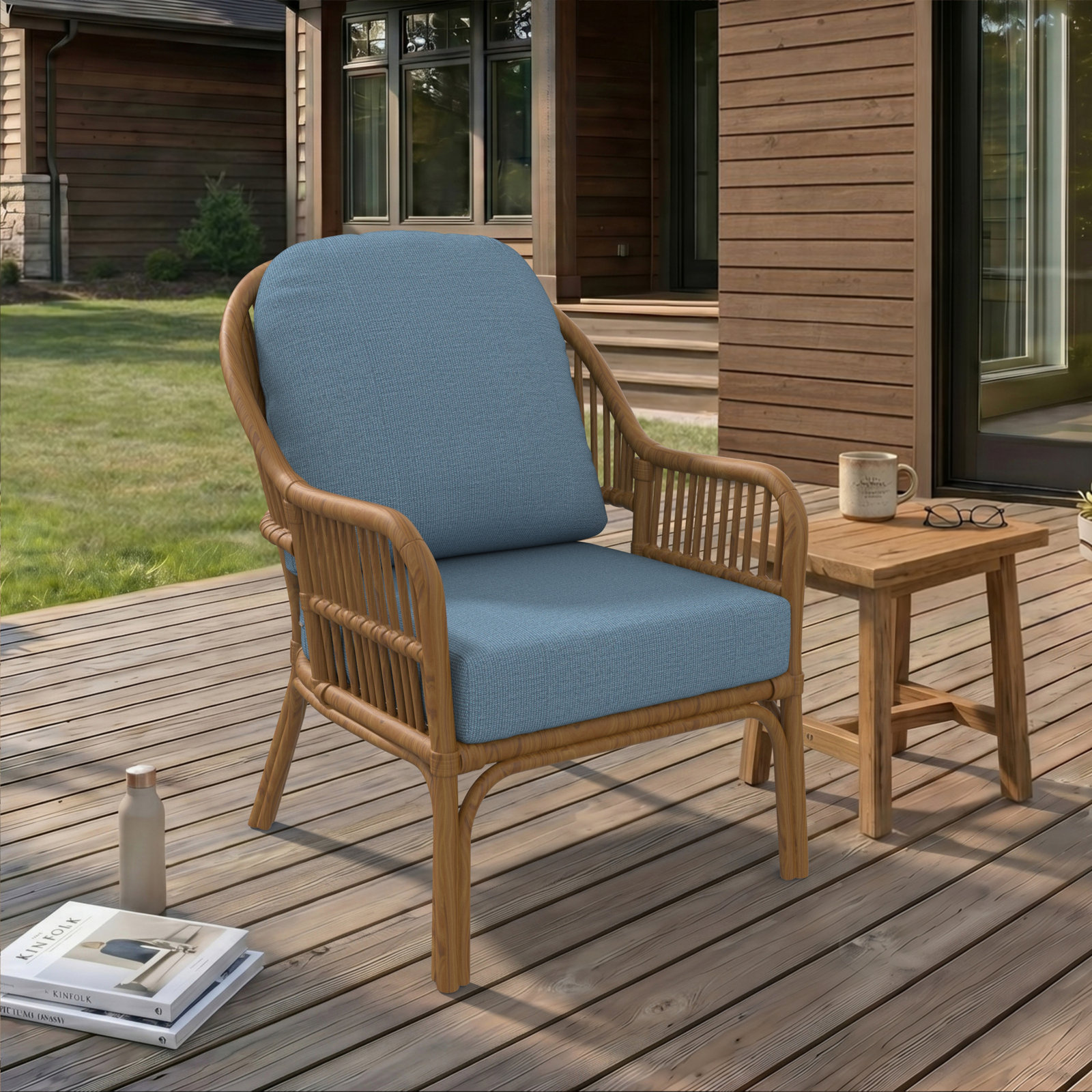 Amala 22" Sunbrella® Seat and Back Cushion, Spectrum Denim Sunbrella®