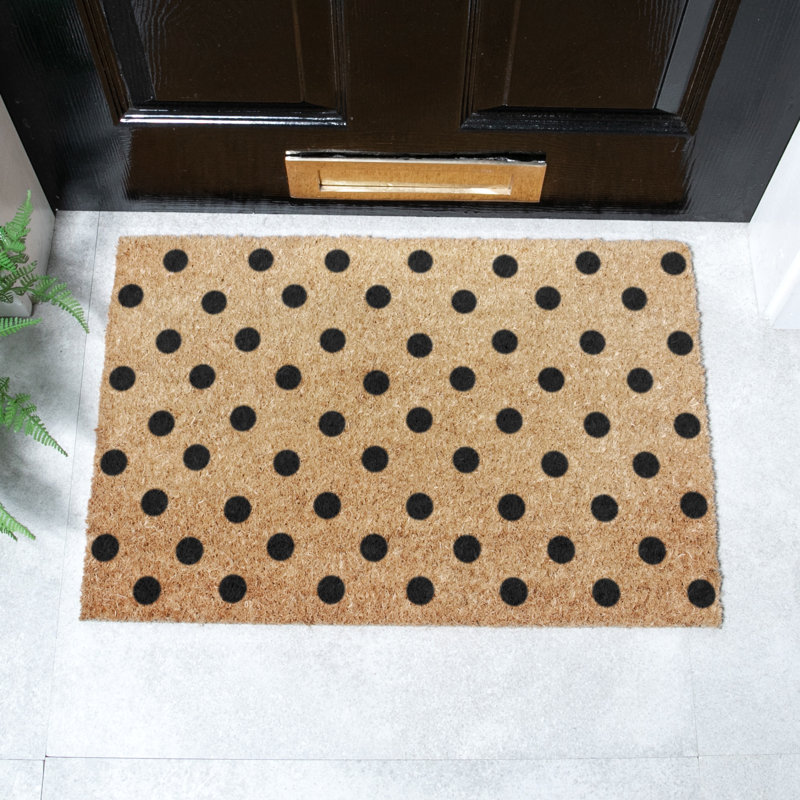 Braewyn Non-Slip Doormat, 40cm H x 60cm W, Natural/Black