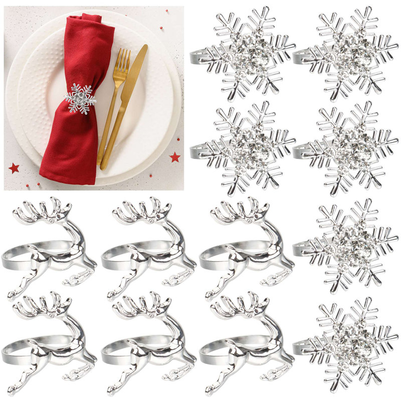 Ensemble de 12 anneaux de Noël en forme de serviette de Noël