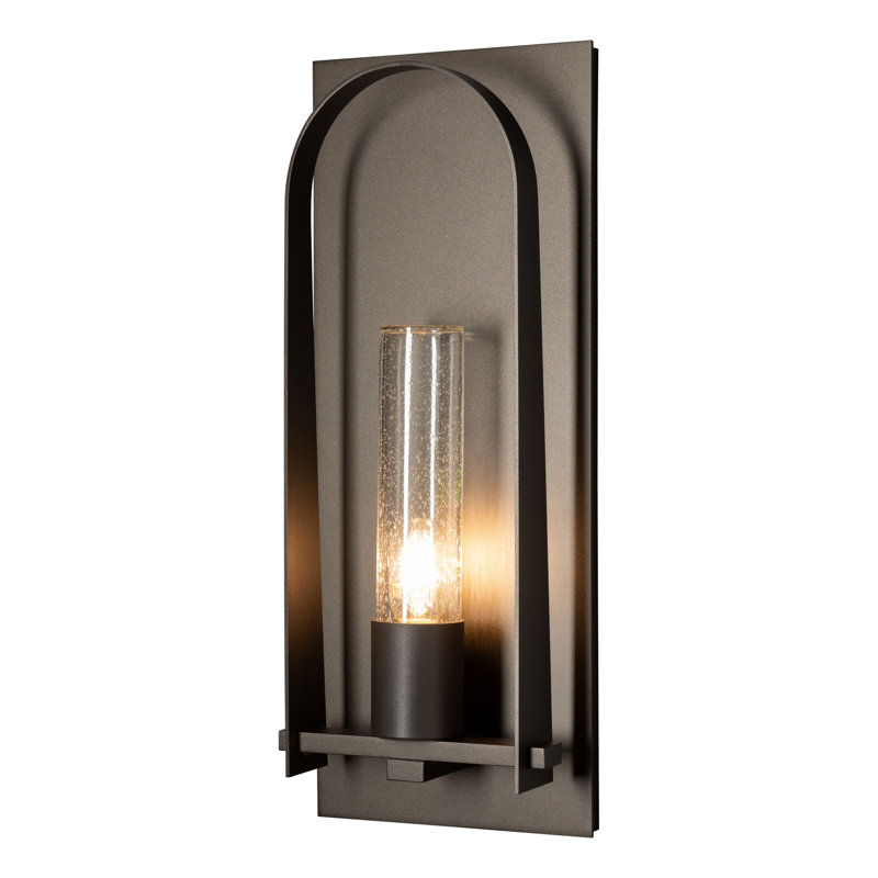 Triomphe Aluminum Wall Light, 24" H x 9.5" W x 4.6" D, Oil Rubbed Bronze, Seeded Clear