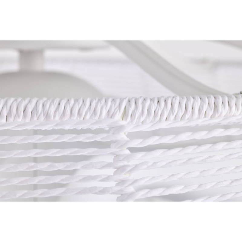 Akasha 28" Gloss White Rattan Rope Ceiling Fan Chandelier with Remote