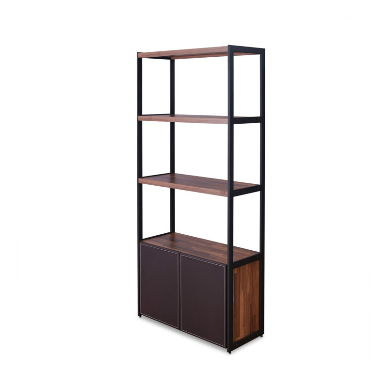 Sara Walnut & Sandy Black Finish Bookshelf