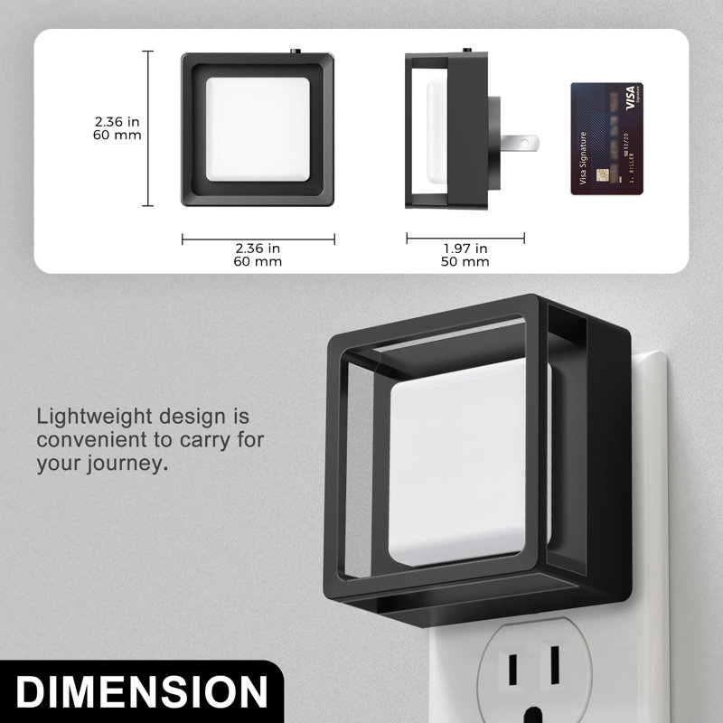 2 Pcs Red LED Plug In Night Light With Sliding Dimmer