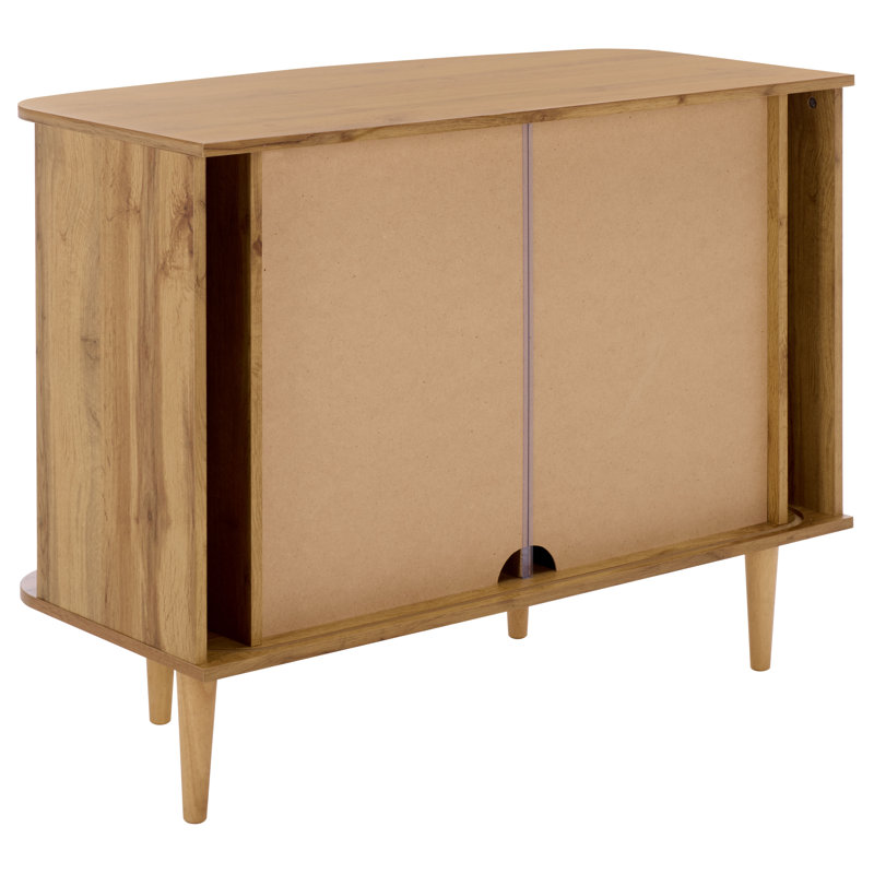 Sabby Tambour Door Compact Tv Stand, Oak