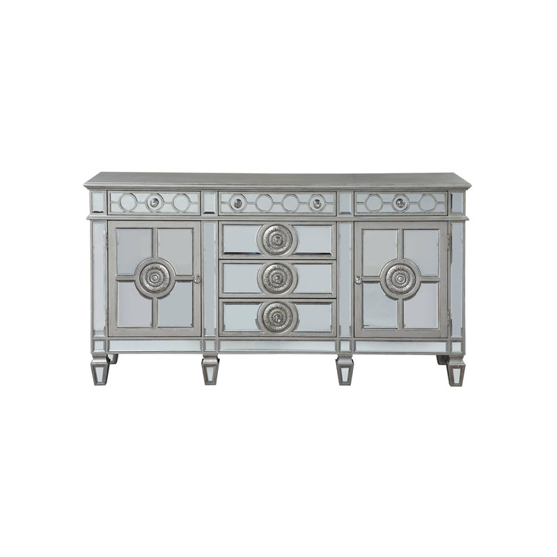 Buffet à miroir, buffet blanc antique