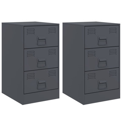 Raineri 34.5cm W Steel Bedside Table