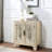 Antique White Console Table With Mirrored Doors
