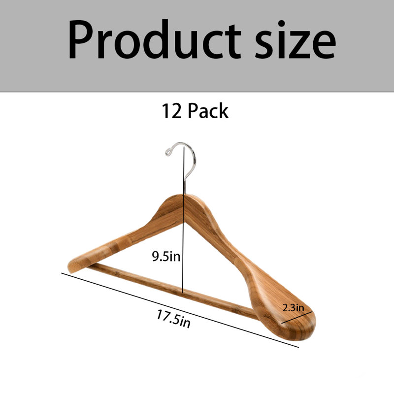 Paquet de 12 cintres robustes, idéal pour les robes, pantalons, costumes, vestes et autres vêtements lourds, solution de rangement pour garde-robe peu encombrante