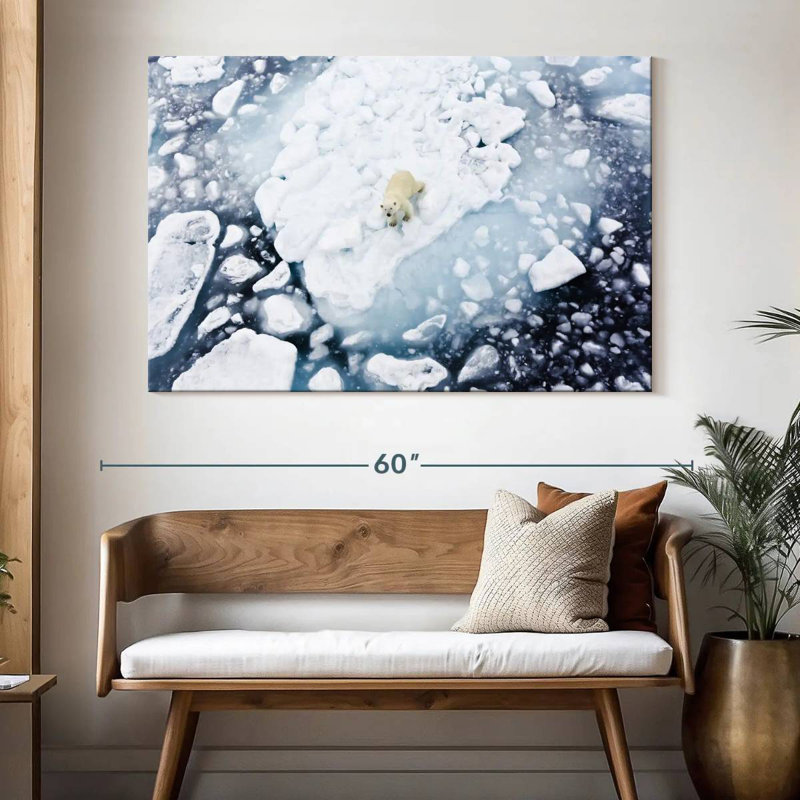 Polar Bear In Spitsbergen, 34" H x 51" W