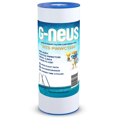 G-NEUS Pool & Spa Filter | Replaces PWWCT150, Ultral-B3, Clearwater II ProClean 150, 817-0150N, Unicel 8414, Filbur FC-1287 | 150 Sq Ft Coverage | High Performance Replacement Cartridge, 1 Pack