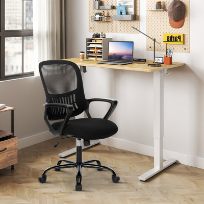 Ensemble de bureau à domicile et de chaise, bureau debout réglable moderne avec chaise ergonomique en filet