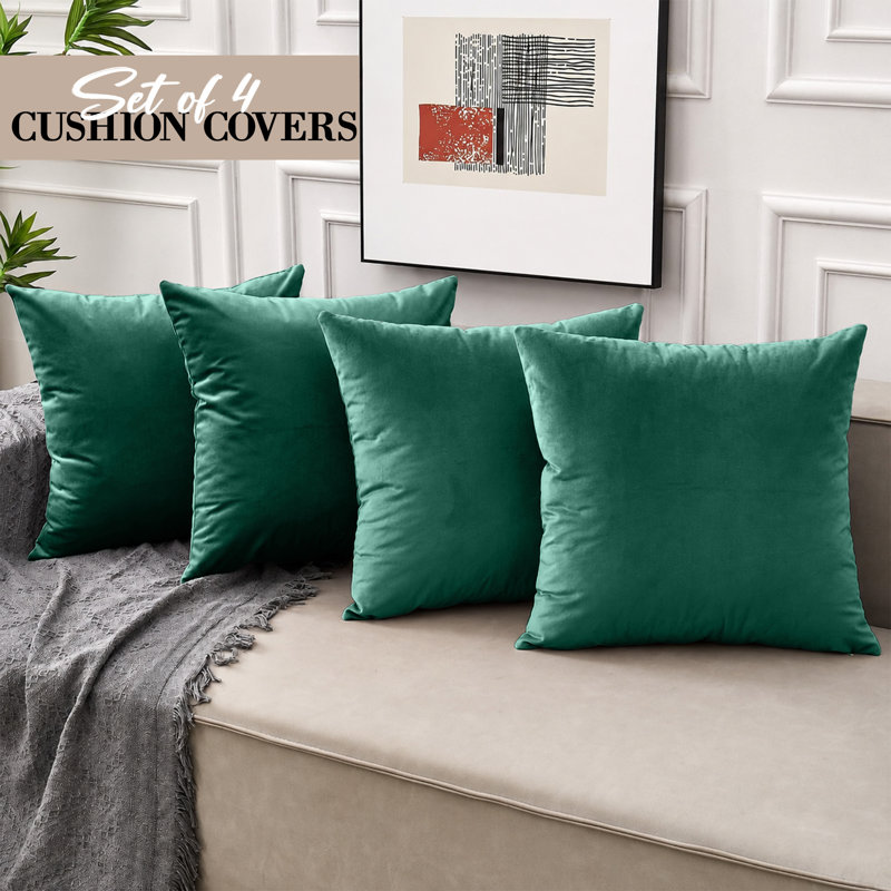 Eva-Sophia Square Cushion, Dark Green