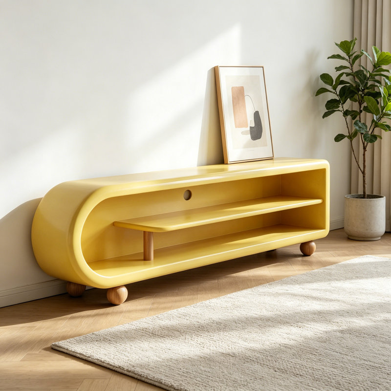 Meuble télé français de style crème français, Jaune