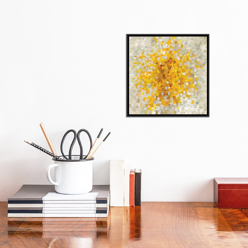 " Summer Blocks " by Danhui Nai, 18" H x 18" W x 1.5" D, Black Framed Canvas, No Mat