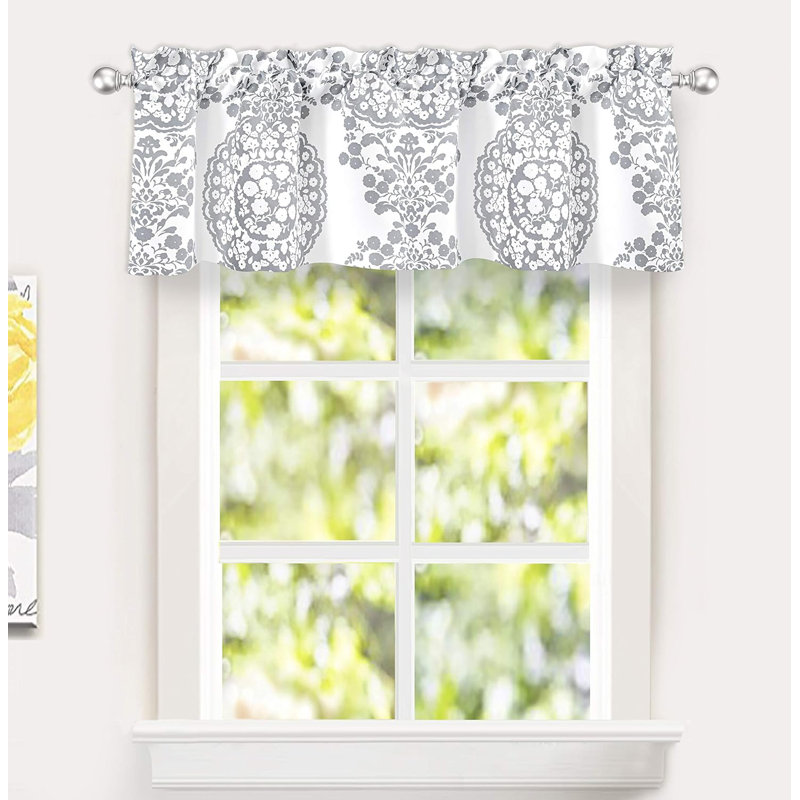 Cantonnière florale sur mesure 52 po, l 52 po x L 14 po, Gris
