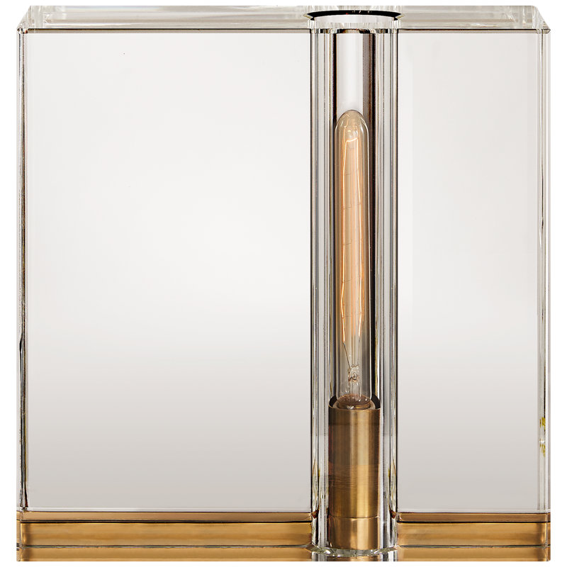 Ambar Crystal Table Lamp, Antique Brass