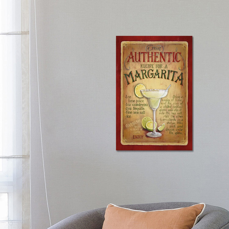 « authentique margarita » par lisa audit, affiche rétro sur toile, H 18 po x l 12 po x P 1,5 po, Toile tendue, Pas de tapis
