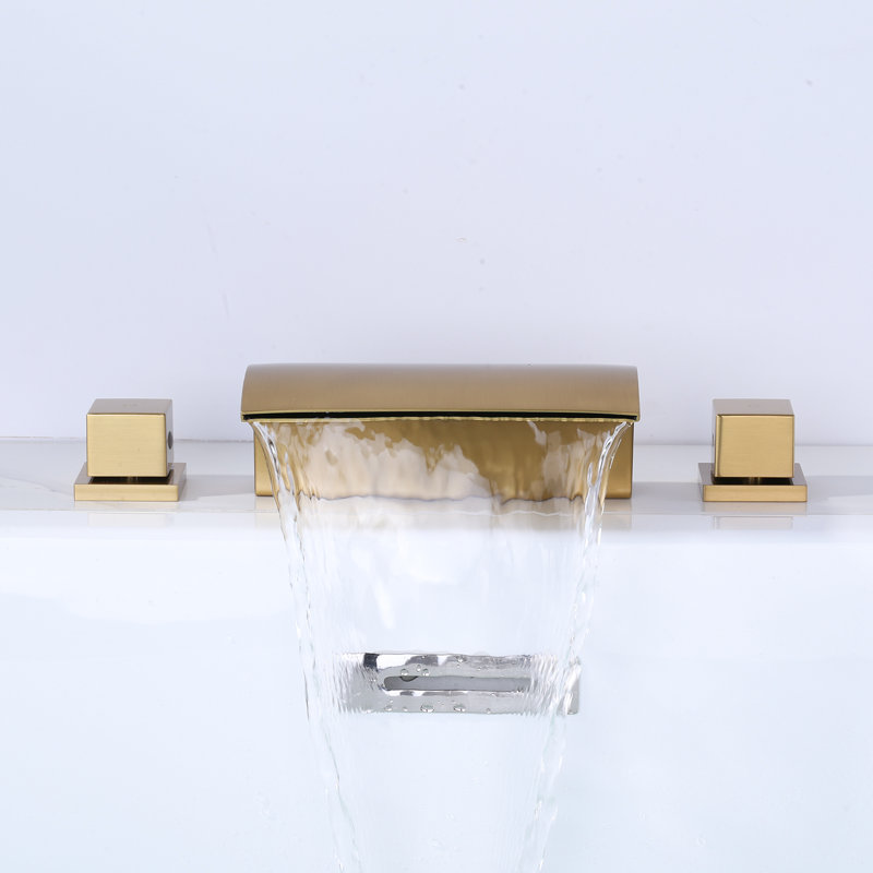Deck Tub Spout with Diverter, Brushed Gold