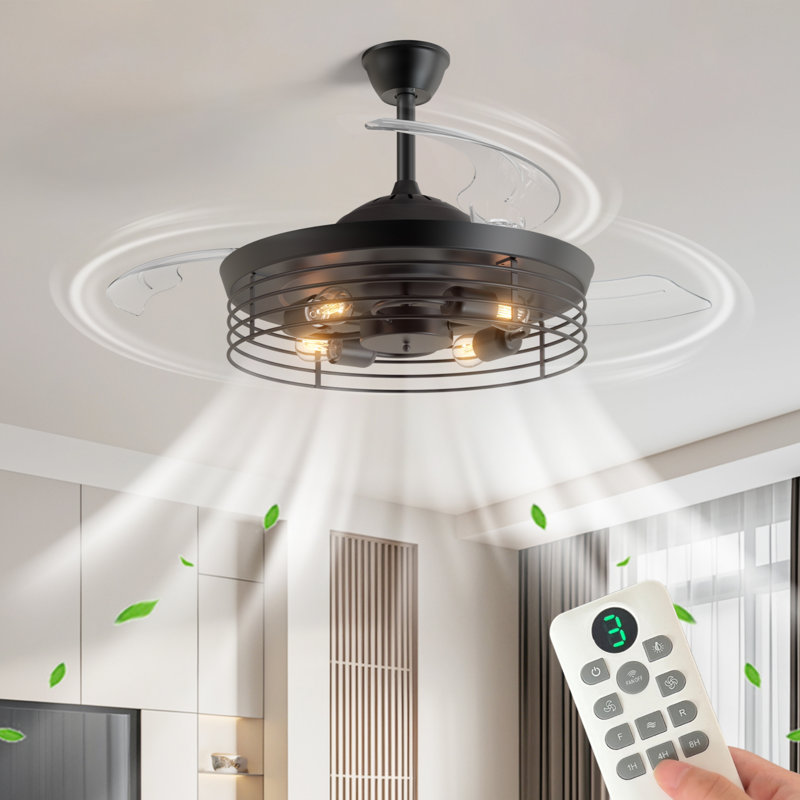 Retractable Ceiling Fan With Lights