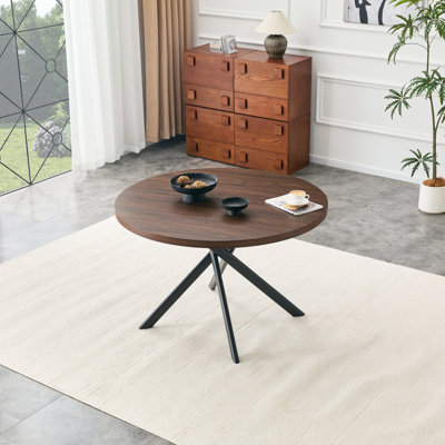 Table de salle à manger ronde et pliable pour petits espaces - Matériau en bois aggloméré, parfaite pour la salle à manger, le salon de thé et le café