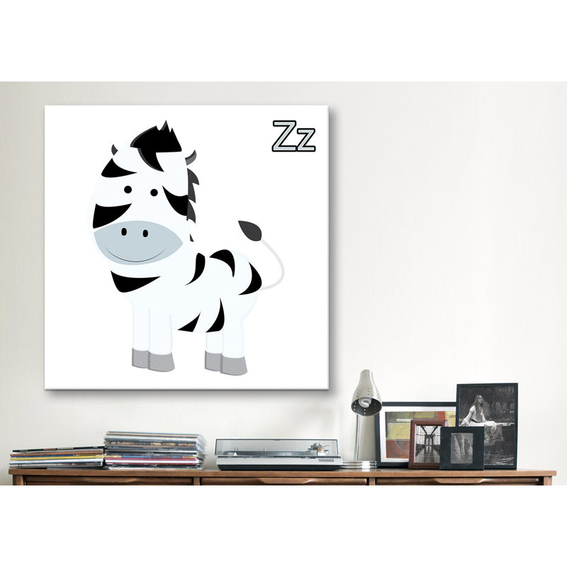 Nathan Z is for Zebra - reproduction d'art sur toile, H 12 po x l 12 po x P 1,5 po