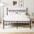 42" High Platform california king bed frame with Headboard, metal bed frame Contemporary Style, Minimalist, High Load Capacity, No Box Spring Needed, No Wobble-1054757688