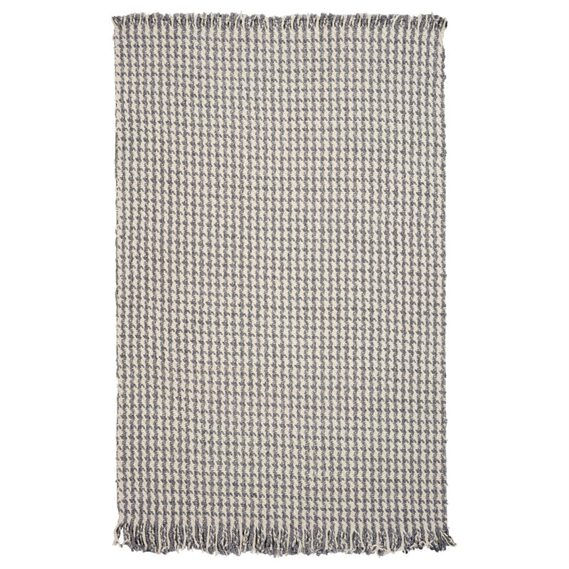 Hogan Geometric Handmade Wool Area Rug, Rectangle 5' x 8', Ivory/Gray
