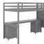 Structure de lit mezzanine simple Jaxsten avec bureau intégré et tiroirs de rangement doubles-732394396