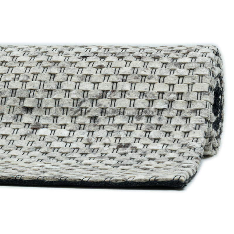 Harnish Striped Wool Hand Woven Area Rug, Rectangle 70 x 140cm