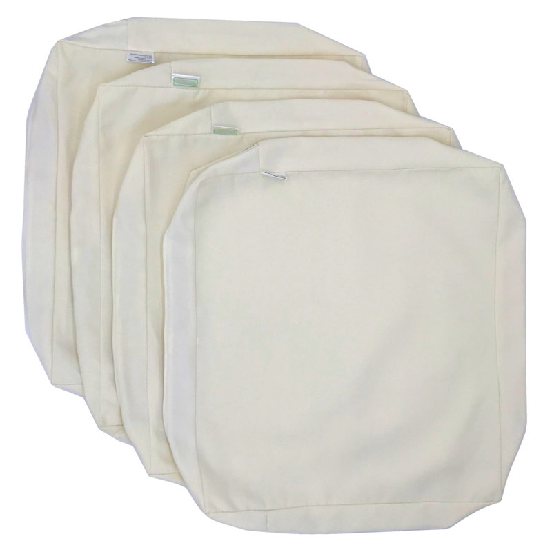 Outdoor 4'' Cushion Cover, 22" W x 20" D, Creme White