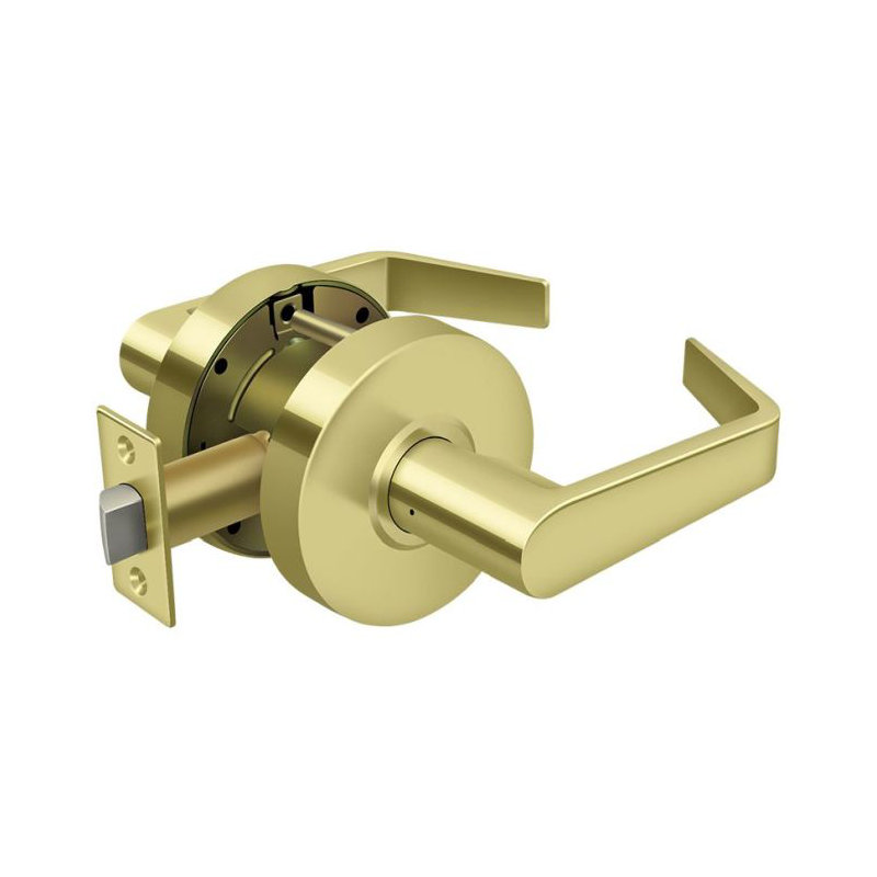 Door Lever, Polished Brass