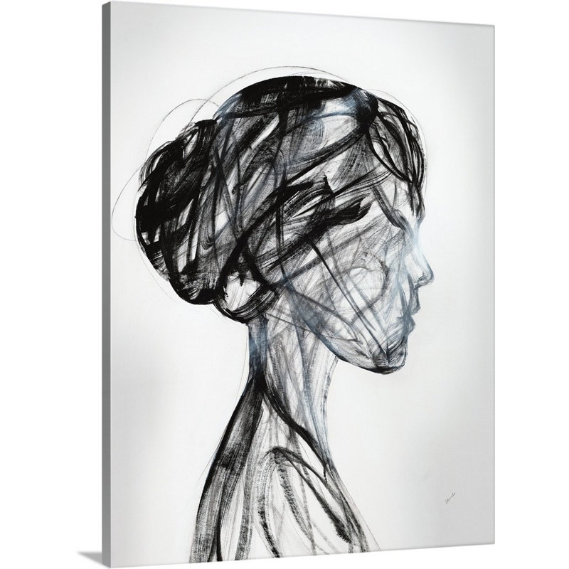 « double problème i », peinture sur toile, Toile tendue, H 16 po x l 12 po x p 1,25 po