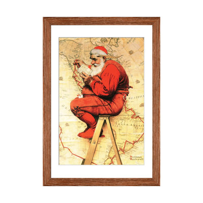 Père Noël à la carte - reproduction d'art murale - papier d'art encadré