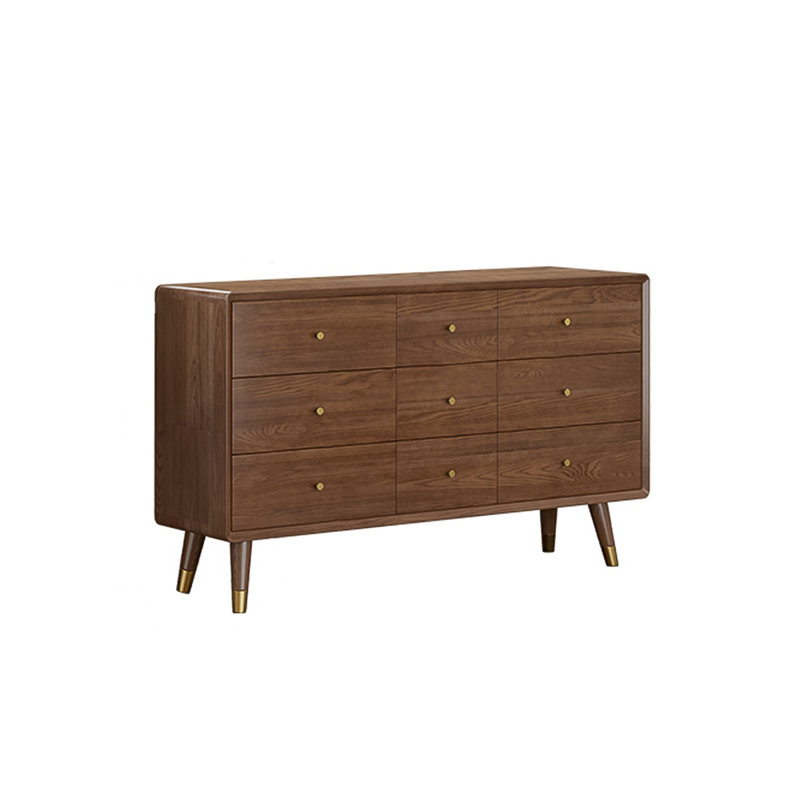 59.06"Brown Solid Wood Ash Nine-Drawer Cabinet